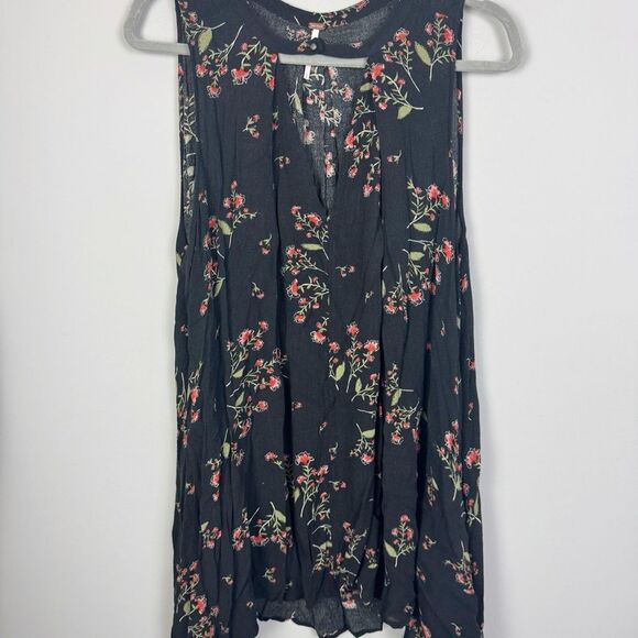 FREE PEOPLE | Tree Swing Floral Black Sleeveless Top Cutout Women’s Size Small - Picture 4 of 11
